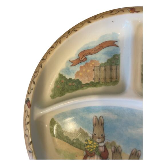 Peter Rabbit Divided Children’s Plate Classic 8" Peco Melamine Ware Vintage - Picture 5 of 5